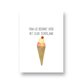 kaart - onwijs bedankt voor het leuke schooljaar
