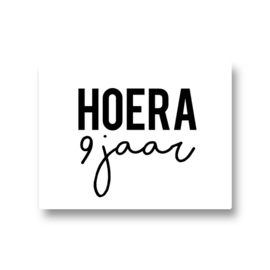 5 stickers - hoera 9 jaar