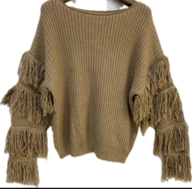 Fringe trui CAMEL