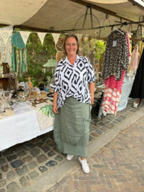 Blouse wafelkatoen KORT