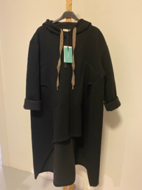 Fleece trui jurk ZWART