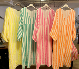 Lange zomerjurk streep 6 kleuren