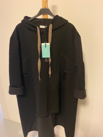 Fleece trui jurk ZWART