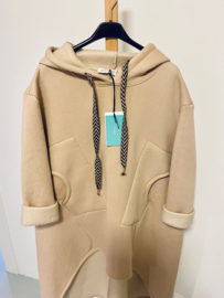 Fleece trui jurk BEIGE