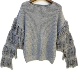 Fringe trui GRIJS