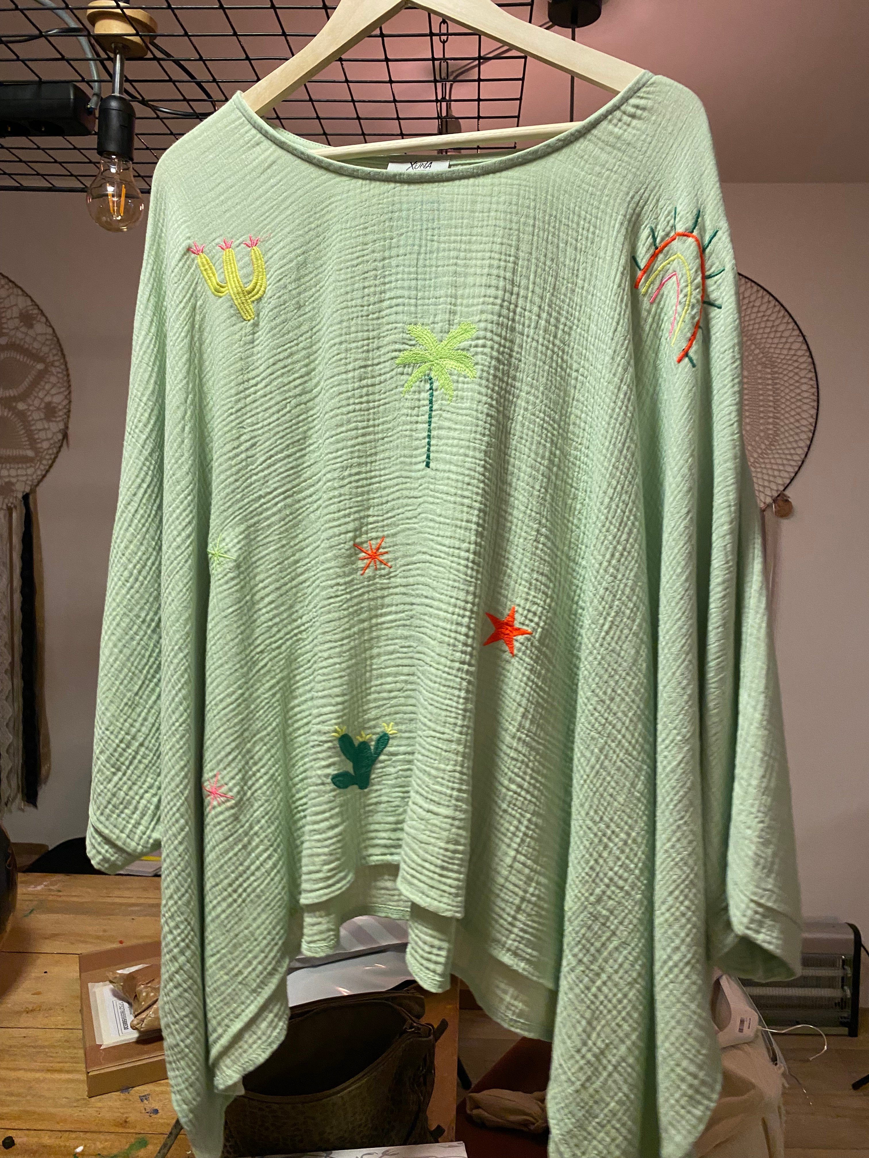 Poncho shirt wafelkatoen SUMMER