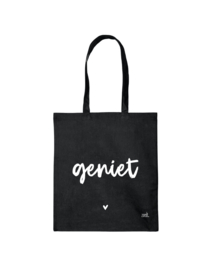 Zwarte katoenen tas Geniet. Zoedt