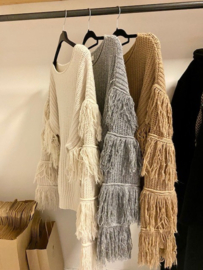Fringe trui GRIJS