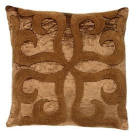 AVALON - Sierkussen velvet 45x45 cm Tobacco Brown - bruin