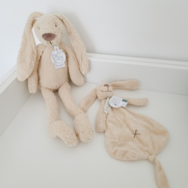 Happy Horse Rabbit Richie Recycled teddy knuffeldoekje  | beige