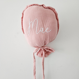 Stoffen ballon met naam | roze