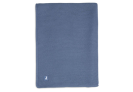 Ledikantdeken Jollein basic knit fleece | jeans blue