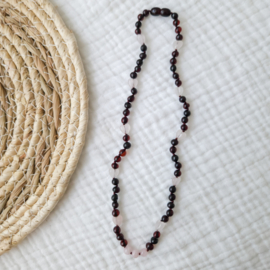 Barnsteen dames ketting | rozenkwarts - cherry