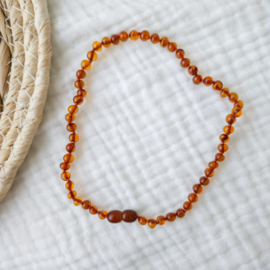 Barnsteen baby/peuter ketting | cognac