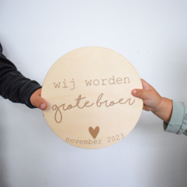 Houten schijf | wij worden grote broer
