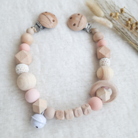 Wagenspanner met naam | blush - zalmroze