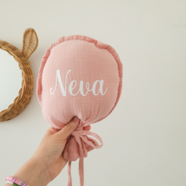 Stoffen ballon met naam | roze