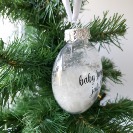 Kerstbal plat | zwangerschapsaankondiging achternaam