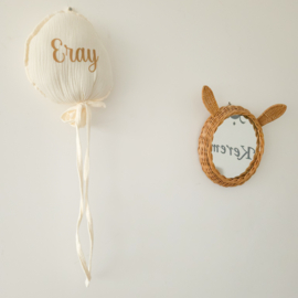 Stoffen ballon met naam | beige