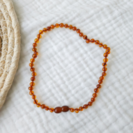 Barnsteen baby/peuter ketting | cognac