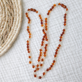 Barnsteen dames ketting | maansteen - cognac