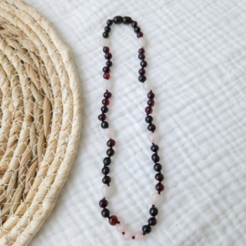 Barnsteen kinder ketting | rozenkwarts - cherry