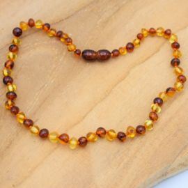 Barnsteen baby/peuter ketting | cognac - honing