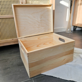 Houten memorybox L | naam en geboortebloem