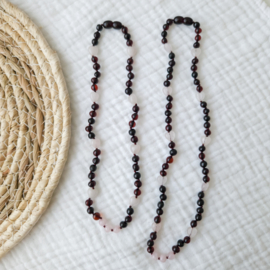 Barnsteen dames ketting | rozenkwarts - cherry