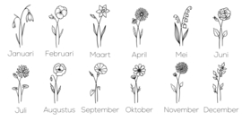 Houten memorybox M | naam en geboortebloem