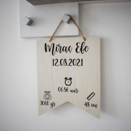 Houten vlag met twee punten
