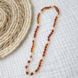 Barnsteen dames ketting | maansteen - cognac