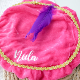 Pietenmuts | roze fluweel met naam