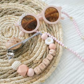 Speenkoord met madelief wit | zalmroze - blush