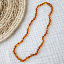 Barnsteen dames ketting | cognac