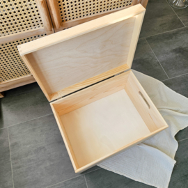 Houten memorybox L | naam en geboortebloem