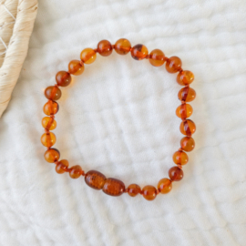 Barnsteen dames armband 18 cm | cognac