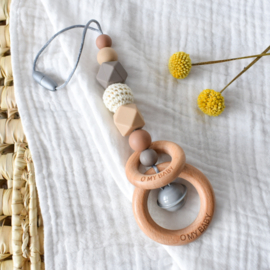 Wagenhanger met kliksluiting | taupe - hazelnoot - havermout