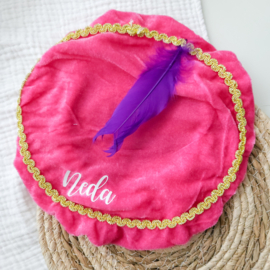 Pietenmuts | roze fluweel met naam