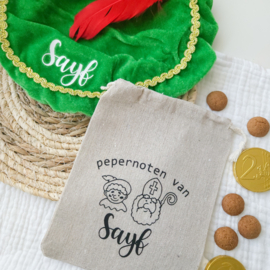 Pepernotenzakje met naam | Sint en piet