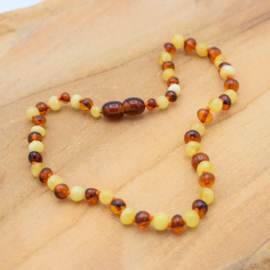Barnsteen baby/peuter  ketting | cognac - butter