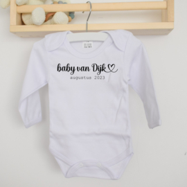 Babyromper lange mouwen | Baby en achternaam