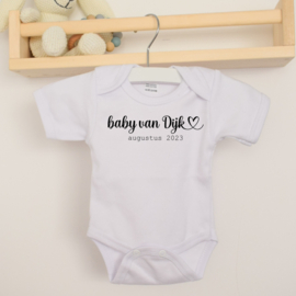 Babyromper korte mouwen | Baby en achternaam