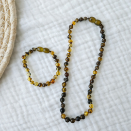 Barnsteen baby/peuter ketting | olive