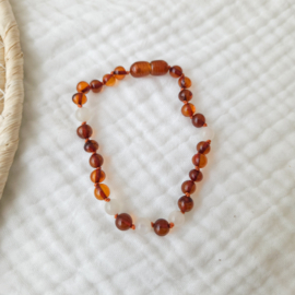 Barnsteen dames armband 19 cm | maansteen - cognac