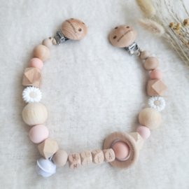 Wagenspanner met madelief | zalmroze - blush