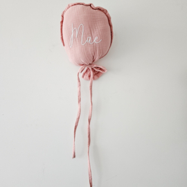 Stoffen ballon met naam | roze