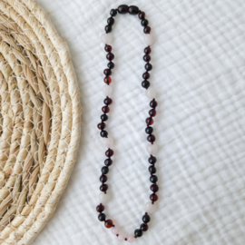 Barnsteen kinder ketting | rozenkwarts - cherry