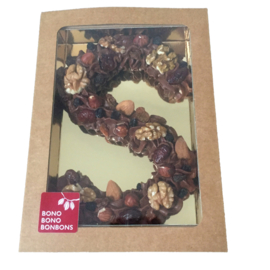 Bonbonletter van roomchocolade