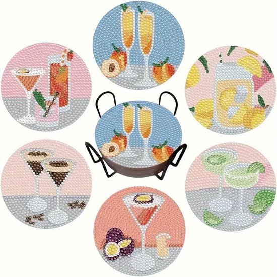 Diamond painting onderzetters cocktails